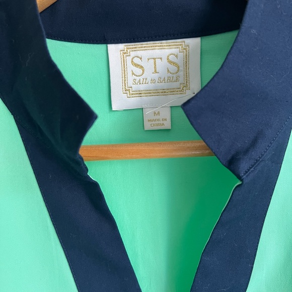 SAIL TO SABLE medium tunic drees mint green and navy - Picture 3 of 4